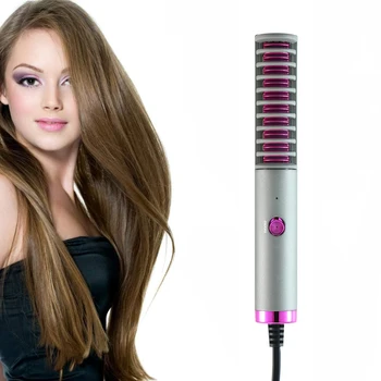 

Hair Straightener Brush 30s Fast Heating Anti-Scald Electric Comb Curly and Straight Hair Perfect for Professional Salon at Home