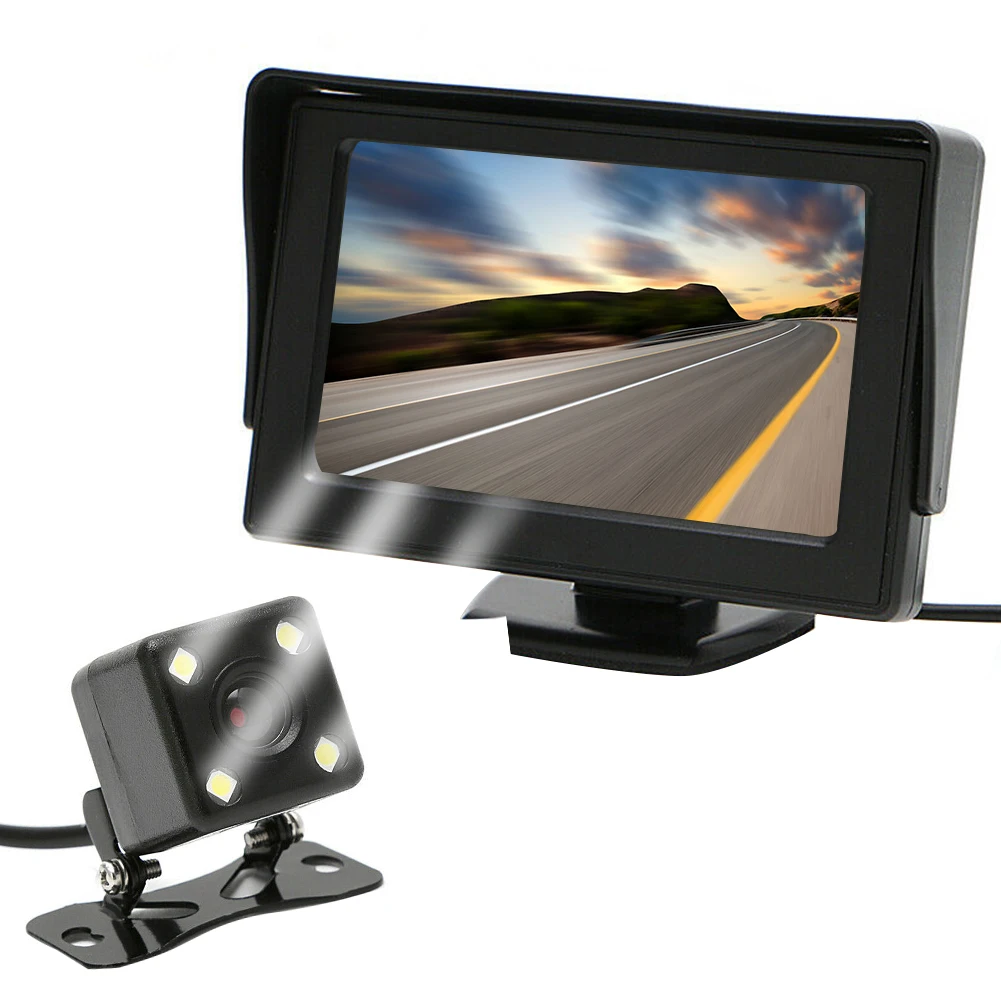 

Reversing System Video Assistant Safety 4.3inch TFT LCD Backup Screen Auto 2 In 1 Rear View Monitor Car Parking Kit With Camera