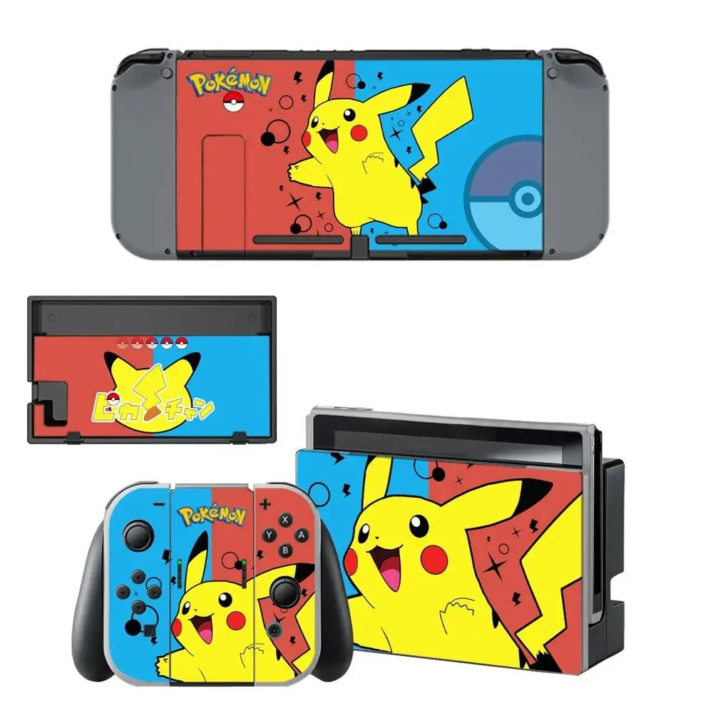 Наклейки Pokemon Go Pikachu для nintendo switch, наклейки для nintendo Switch Console Joy-con, док-станция контроллера