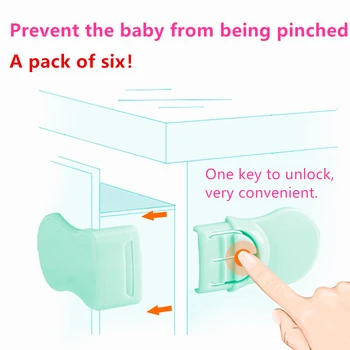 

6pcs / Right Angle baby safety lock Baby safety protection Multifunctional safety lock Keep hands from getting pinched Baby safe