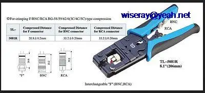 

DHL/EMS 5*1PCS Compression Crimping Tool For RG6 RG59 RG58 RCA BNC F Type Coax-A7