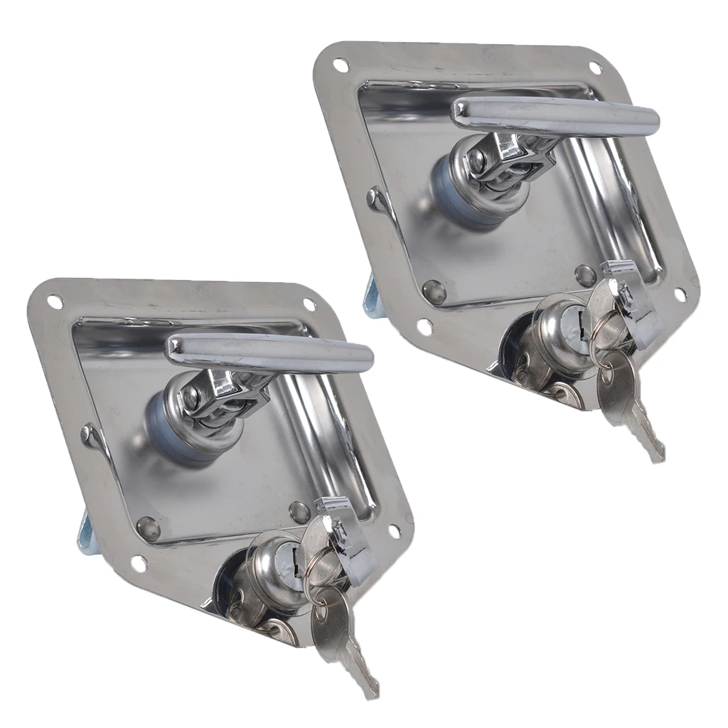 2X Folding T Handle Lock Stainless Steel Truck Toolbox Latch Kit