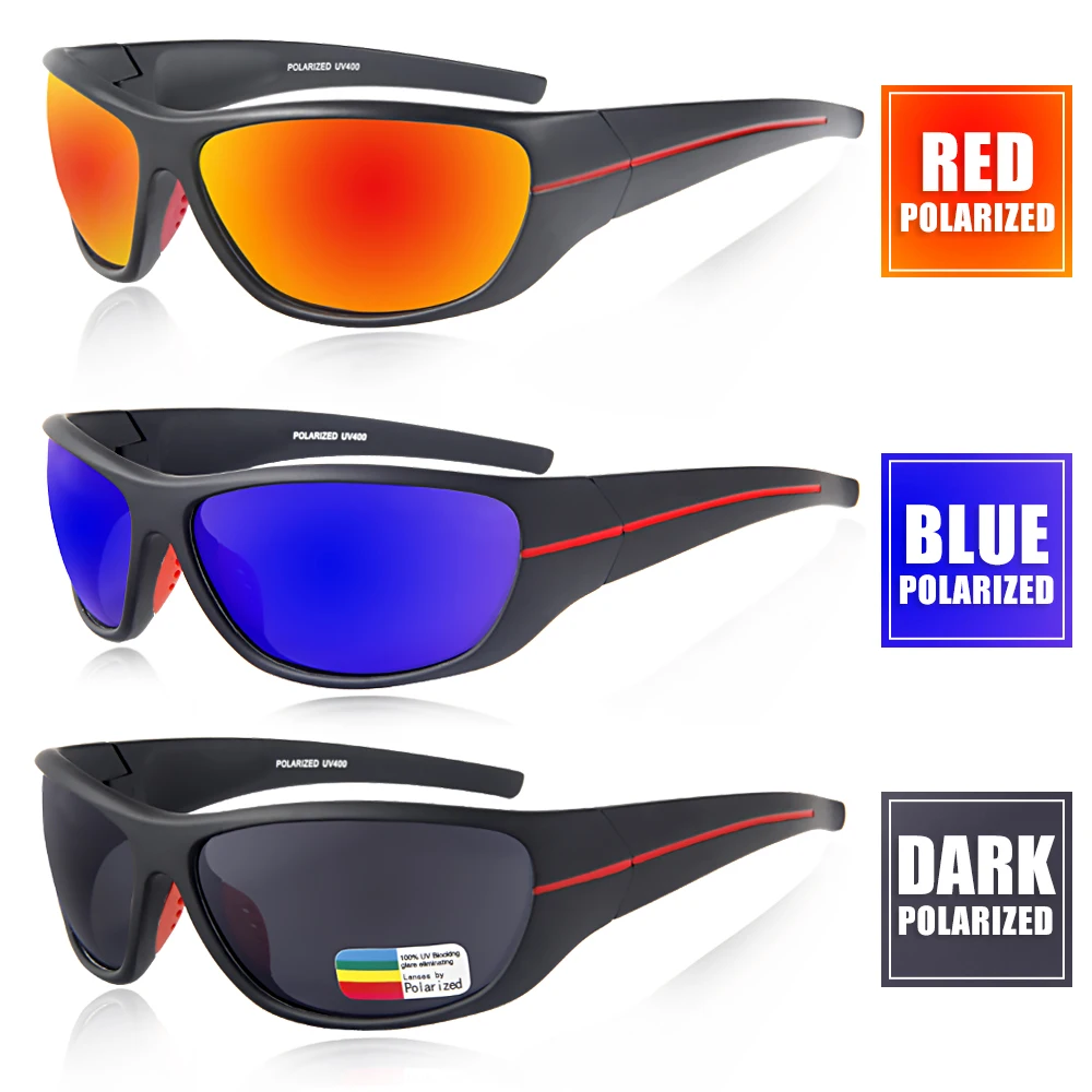 QUESHARK Men Women HD Polarized Sports polarized sunglasses fishing sunglasses Fishing Sunglasses UV400 Anti-Glare Hiking Eyewear TR90 Frame Sport Bike Cycling Glasses