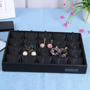 

Jewelry Display Box Classic Colors and Simple Durable Design Leather Square Earrings Necklace Bracelet Ring Storage Case