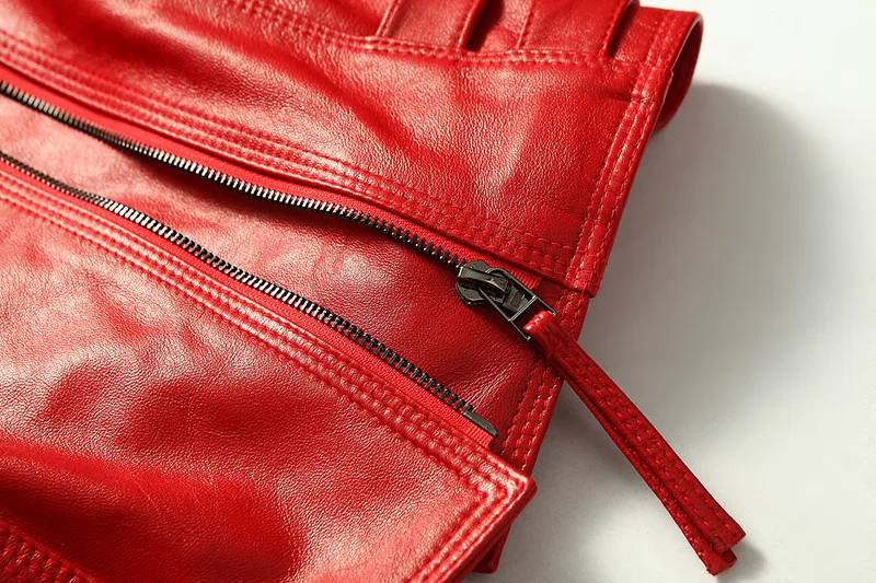 YOLANFAIRY Women Geniune Leather Jacket Sheepskin