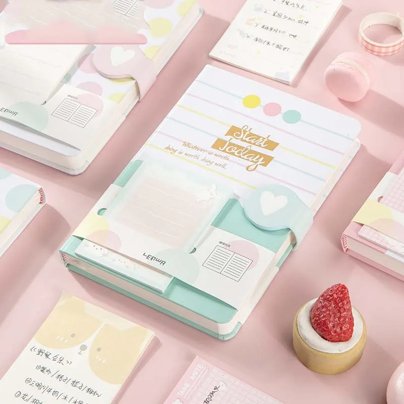 

Cute Girl Stationery Sweet Aperture B6 Magnetic Buckle Notebook With Memo Paper Horizontal Line Hand Book Creative Student Diary