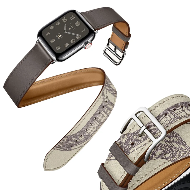 Сверхдлинный ремешок для часов Apple Watch Series 5 4 3 40/44 мм браслет из натуральной
