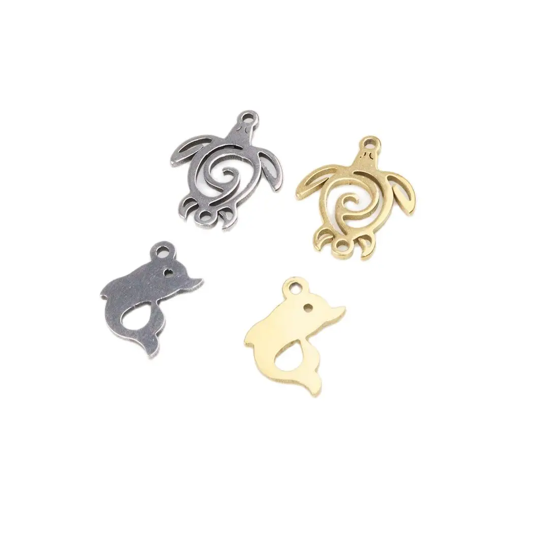 10pcs 도매 스테인레스 스틸 사랑스러운 매력 DIY Anklets 귀걸이 팔찌 Unfading 무색 2 색