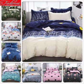 

New Duvet Cover Sheet Pillowcase Bedding Set Adult Kids Quilt Comforter Soft Cotton Bedspreads Single Twin Queen King Size Bed