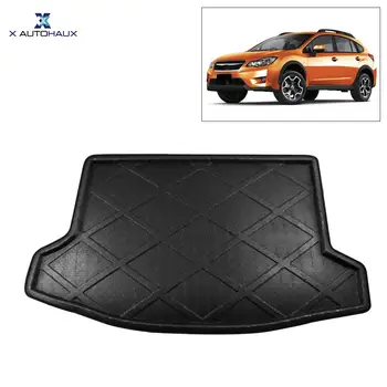 

X AUTOHAUX Black Car Rear Trunk Floor Mat Cargo Boot Liner Carpet Tray for Subaru XV XV Crosstrek Outback Forester 2009-2017