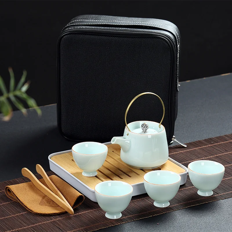 Весь набор цельный деревянный чайный набор с подносом загар цветной винтажный чай Binglie Глина Керамическая Посуда Ru чайный набор кунг-фу