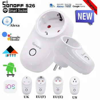 

Sonoff S26 WiFi Smart Socket EU/UK/US/AU Wireless Plug Switch Power Sockets APP Ewelink Work With Homekit Alexa Google Assistant