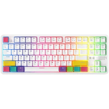 

AJAZZ K870T Wireless Bluetooth RGB Mechanical Keyboard Office Keyboard Multi-Device for IOS Android Windows or Mac