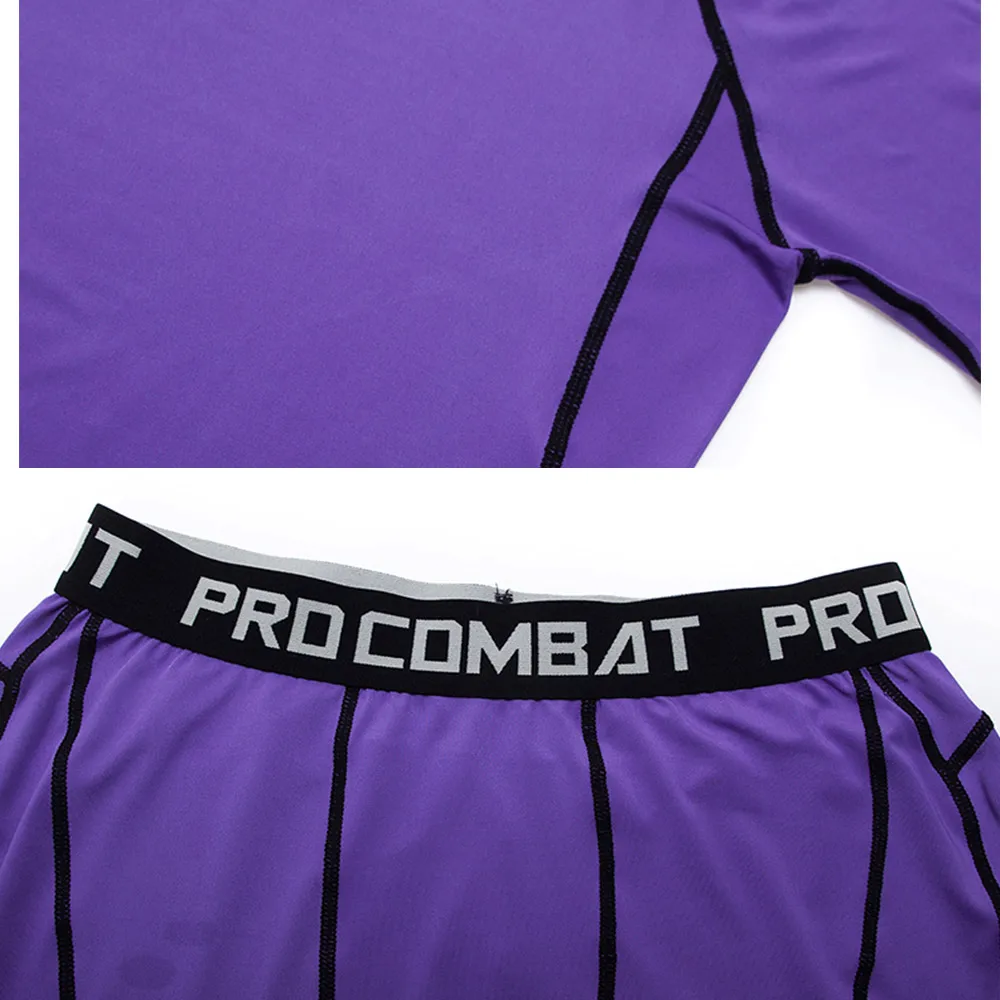 Men's Compression Suit Quick-Drying Breathable Training Sports Suit Round Neck Long Sleeve Shirt Leggings Running Gym Clothing