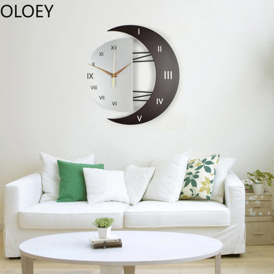 Luxury Large 3d Wall Clock Stars Creative Metal Saat Modern Design Wall Clocks Moon Home Decor Big Nordic Kitchen Decorative New Luxury Large 3d Wall Clock Stars Creative Metal Saat Modern Design Wall Clocks Moon Home Decor Big Nordic Kitchen Decorative New