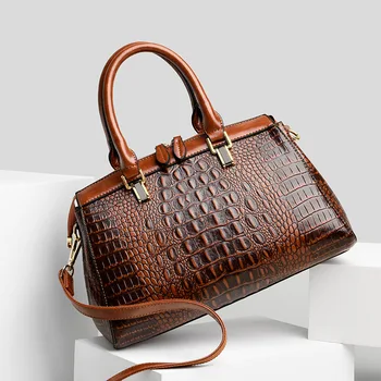 

Women's 2020 New Crocodile Large-Capacity Fashion Middle-aged Atmosphere Handbag