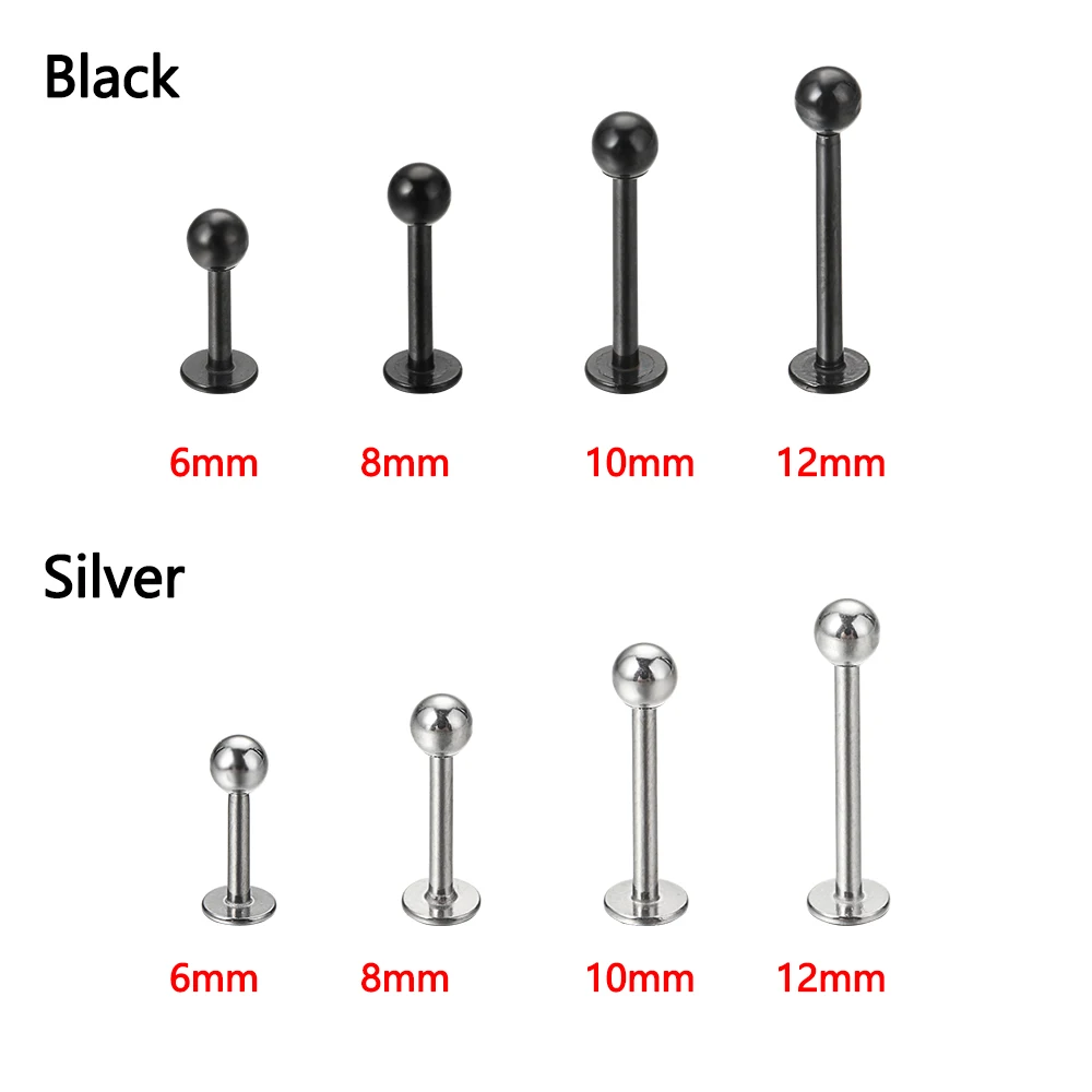 Ear Piercing Jewelry 1Pair 6-12mm Stainless Steel
