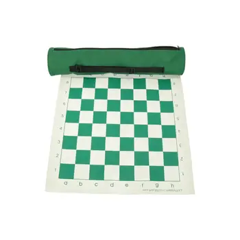 

Foldable Chess Leather Chessboard Set Roll-up Travel Chess Set in Carry Tube with Shoulder Strap Great Beginner Chess Set