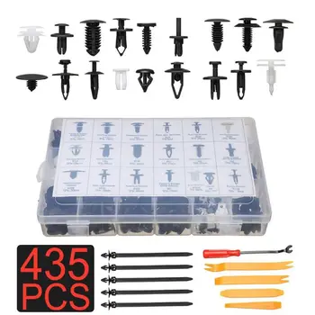 

435 PCS/Set Car Body Interior Bumper Retainers Fasteners Clips Kit Plastic Rivets Trim Assortment Kit Screws Panel Fastener W91F