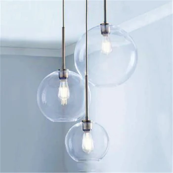 

Modern Pendant Lights Lighting LOFT 3 Color Glass Pendant Lamp Ball Hanging Lamps Kitchen Fixtures Dining Living Room Luminaire