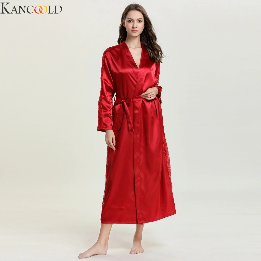KANCOOLD, женская одежда для сна, сексуальное женское белье, соблазнительная ночная рубашка с поясом, пижамы, халаты для женщин, элегантный халат, Новинка