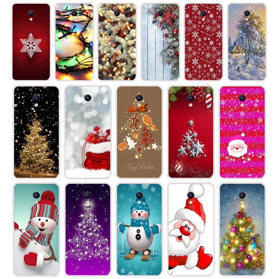 cases for meizu back 76SD  merry Christmas Tree Snow Flakes Soft Silicone Tpu Cover phone Case for Meizu M5 M5S M5C M6 M6S M6T Note Pro 7 Plus meizu back cover