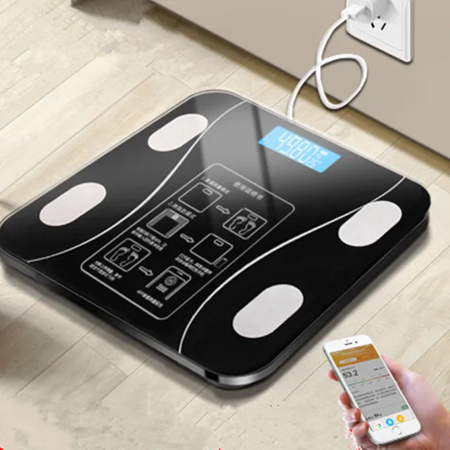 Smart Body Fitness Compositions Health Analyzer with Smartphone App Scale USB Rechargeable Wireless Digital Weight Scale 2