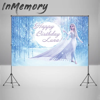 

Ice Mountain Princess Elsa Backdrops Photography Girl Birthday Party Background Decor Photo Studio Photo Booth Vinyl