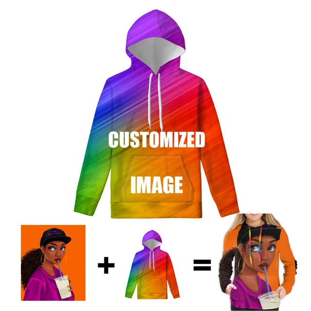 WHEREISART Black Queen Printed Women Hoodies Oversized Sweatshirt African America Women Streetwear