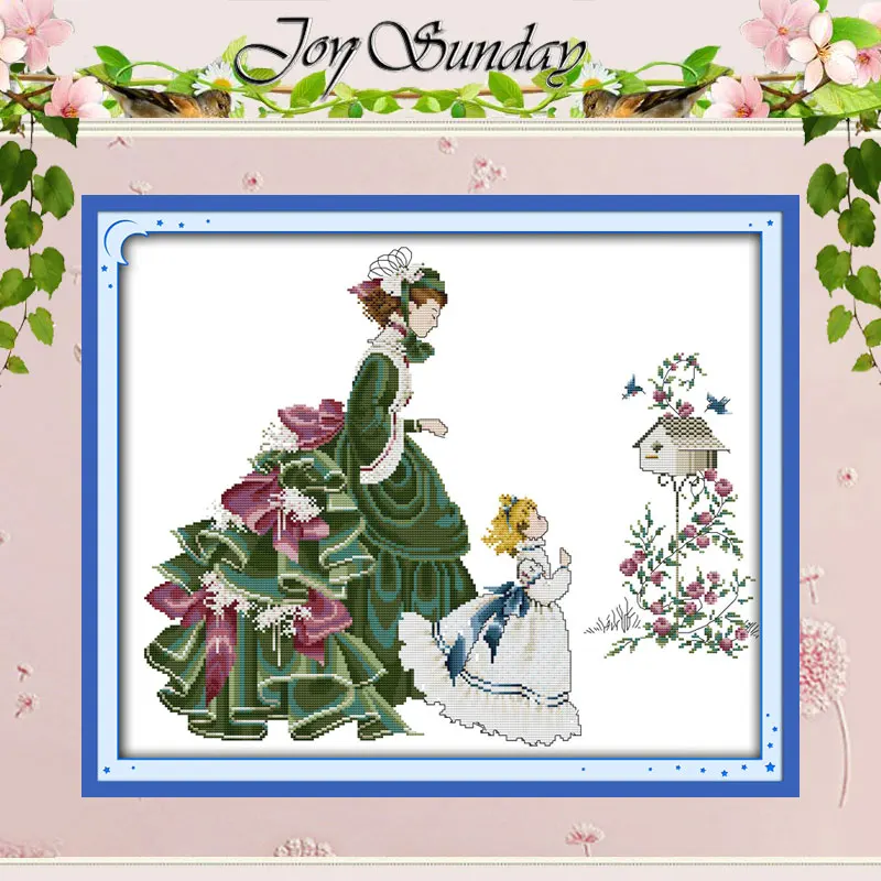 Mother and Daughter Counted Cross Stitch 11CT 14CT Handmade Set wholesale Cross-stitch Kits Embroidery Needlework | Дом и сад