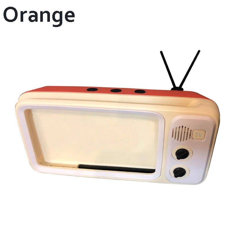 Ретро Bluetooth динамик 5000 мАч ТВ стиль держатель мобильного телефона настольная подставка Подставка для зарядки поддержка мобильного телефона Зарядка подарок - Цвет: 1500mAh  Orange