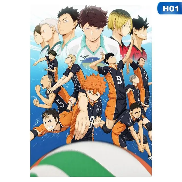 Bola Voli Anak Gaya Jepang Anime Kartun Haikyuu Poster Modular Lukisan Anime Poster Painting Calligraphy Aliexpress