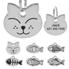 Stainless Steel Personalized Cat Tag Custom Cats Kitten ID Tag Engraved Cat Collar Pendant Necklace Pet Accessories Fish Shape 1