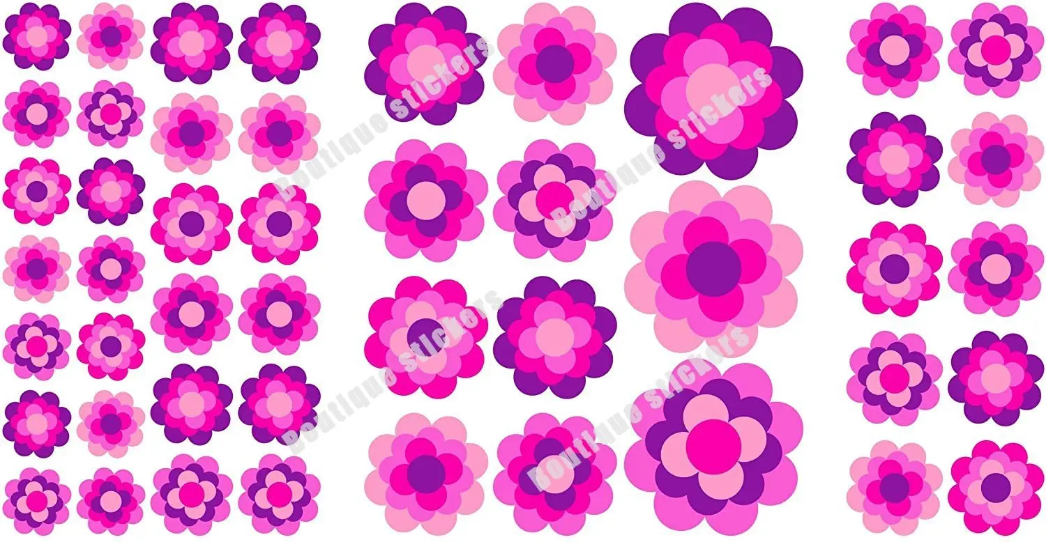 

47 Stickers In 5 Sizes-Special Edition "Pink Sticker Retro 70s Design Motorcycle Stickers, RV Stickers, Outdoor Truck Decals