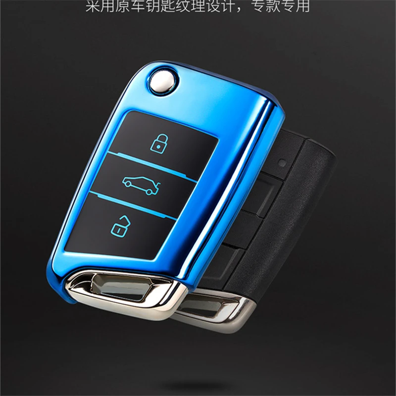Key Case Key Case Cover Car Key Shell TPU Car Key Cover Remote For Volkswagen VW Golf 7 mk7 Seat Ibiza Leon FR 2 Altea Aztec For Skoda Octavia Protection