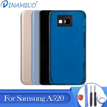 1 шт. Dinamico A520F A5 задняя крышка для samsung Galaxy A520 крышка батареи стеклянная панель Задняя крышка корпуса Дверь бесплатно Русский