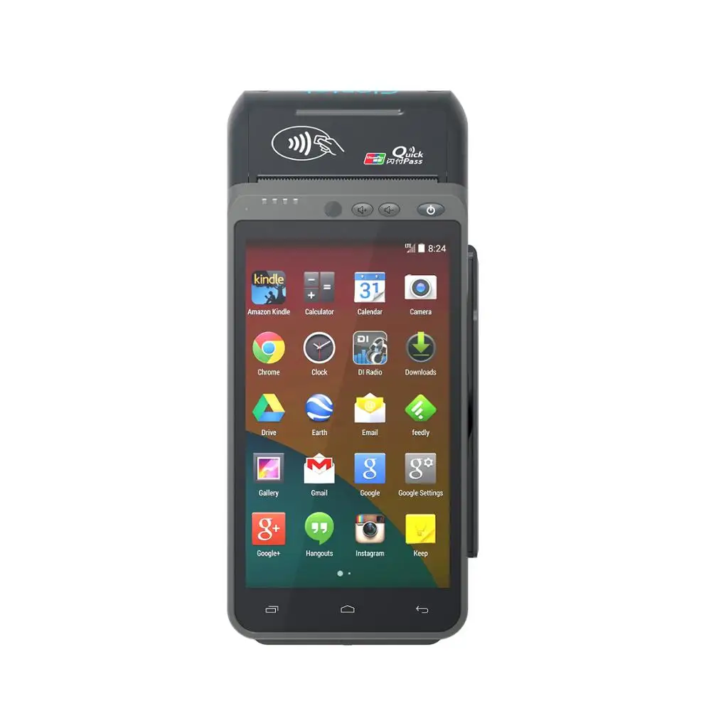 Handheld da Posição Android com Tela de Toque Código de Barras com Impressora Terminal Gprs Bluetooth Wifi Z100 Emv Pci