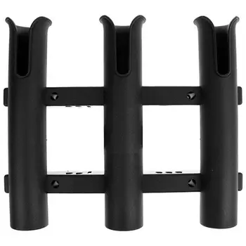 

Fishing Rod Holder Bracket, Tube 3 Rod Rack, Fishing Rod for Boat Kayak Garage Storage or Truck with Screws Side-Mount-black