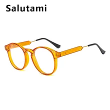 Анти-синий светильник, яркие цвета, очки для женщин,, модные круглые прозрачные очки, оправа для мужчин, компьютер, близорукость, очки, прозрачные