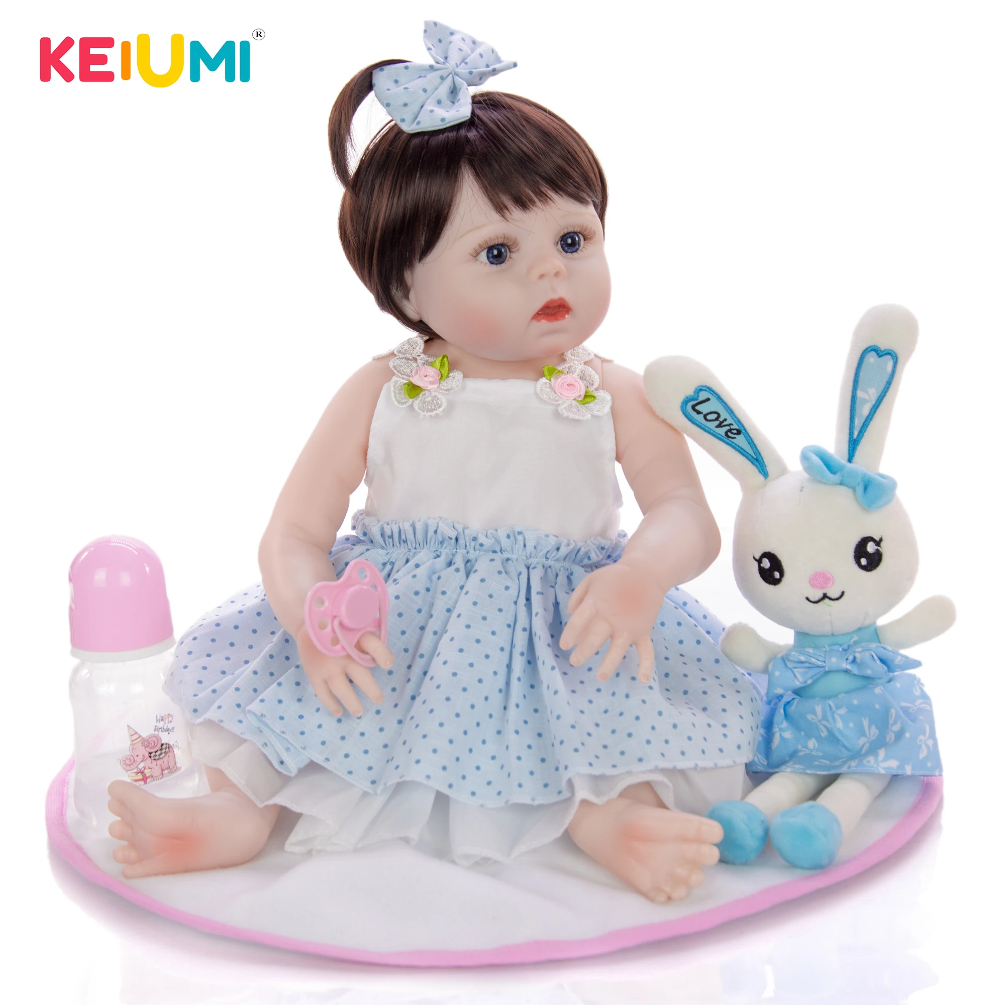 KEIUMI Реалистичная новая милая 19 дюймовая кукла для новорожденных девочек