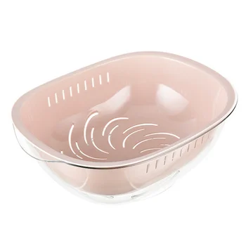 

Kitchen storage baskets Double-Layer Vegetable Drain Basket Bowl Household Fruit Plate Wash Basin Kitchen Accessories