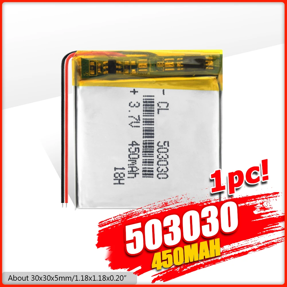 Аккумуляторная батарея 3 7 V 450mAh 503030 литий полимерная Li Po li ion Lipo для умных часов MP3
