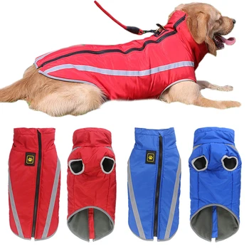 

Winter Warm Big Dog Vest Jacket Waterproof Reflective Pet Dog Clothes for Large Dogs Golden Retriever Pitbull Coat Pets Clothing
