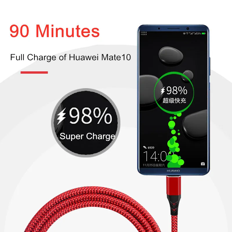 5A type-C USB кабель для huawei mate10 P30 P20 супер быстрое зарядное устройство для xiaomi mi9t 8 Redmi Note 7 samsung Galaxy S9 S10 USB C шнур