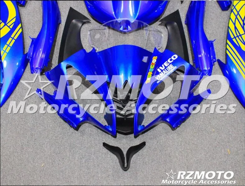 4 подарки набор впрыскивателей Мотоцикл Обтекатели Fit для YAMAHA YZF-R6-600 2008- 08-16 обтекатель КУЗОВ комплект синего и желтого цвета