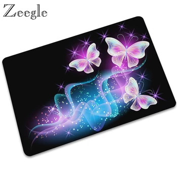 

Zeegle Carpet Floor Mat Doormat Rubber Non Slip Bathroom Doormat Waterproof Shower Foot Mat Butterfly Printed Bedside Carpet Mat