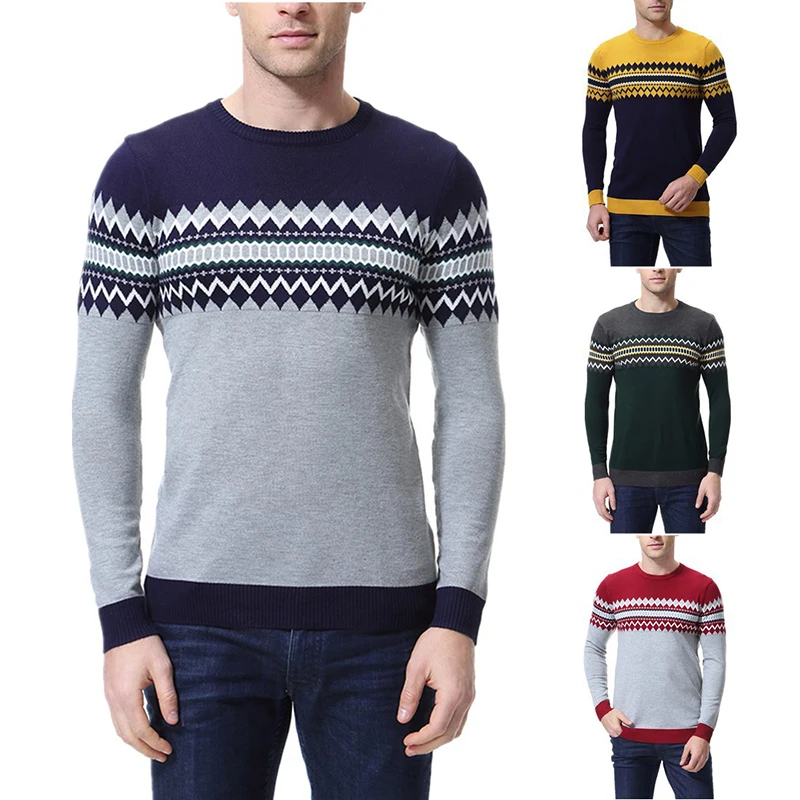Suéteres y jerseys grises de Corea para hombre, Jersey de punto de manga larga, jerséis de invierno de alta calidad, abrigo azul marino cálido, lo más nuevo en 3xl