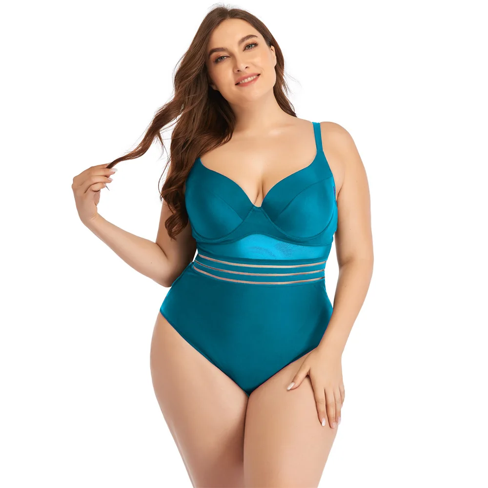 2025 New Large Size Swimsuits For Women One Piece Plus Swimwear