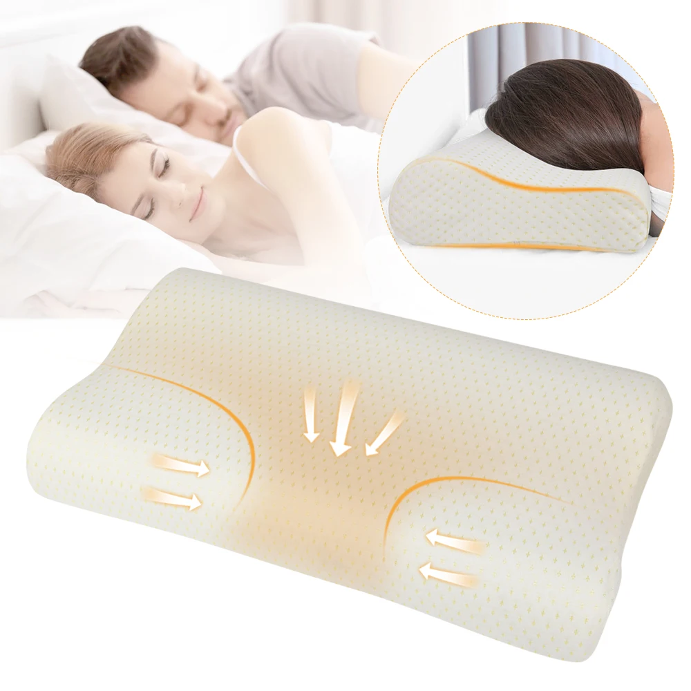 1 предмет Foam ортопедические подушки U-shape форме, благодаря чему создается ощущение невесомости с Подушка-пена с эффектом памяти латексная подушка для шеи волокно медленный отскок мягкая подушка Массажер здравьем шейки