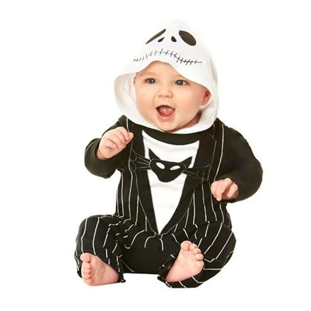 Baby Boy Clothes For Newborns Romper Newborn Baby Girls Print Bat Demon Halloween Hooded Romper Jumpsuit Costume Ropa niña